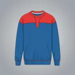 blue sweatshirt with red neckline image